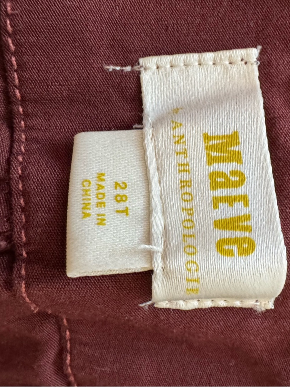 Anthropologie Maeve Wide-Leg Cropped Pants in Deep Burgundy - Picture 4 of 5